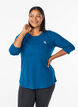 Tr&aelig;ningsbluse med 3/4 &aelig;rmer, Bl&aring;, Model image number 0