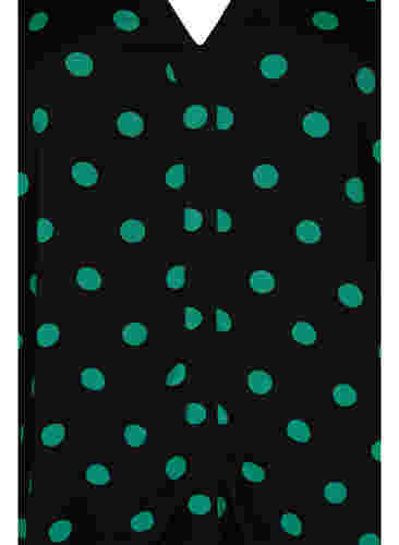 Viskose bluse med prikker, Black jol Green dot, Packshot image number 2