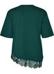 T-shirt med asymmetrisk blondekant, Gr&oslash;n, Packshot image number 1