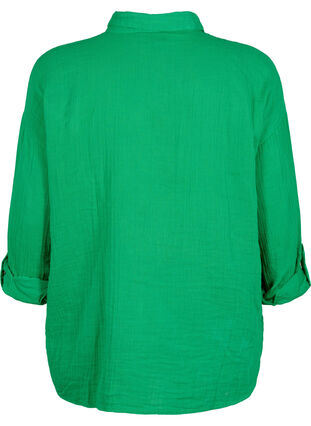 Skjorte med krave i bomuldsmusselin, Jolly Green, Packshot image number 1