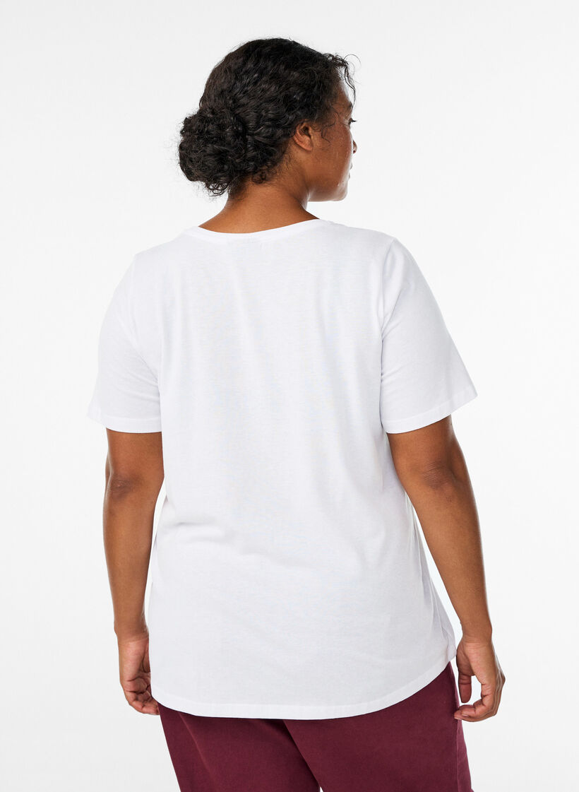 T-shirt med motiv, Hvid, Model image number 2