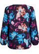Viskosebluse med blomsterprint og lange &aelig;rmer, Sort, Packshot image number 1