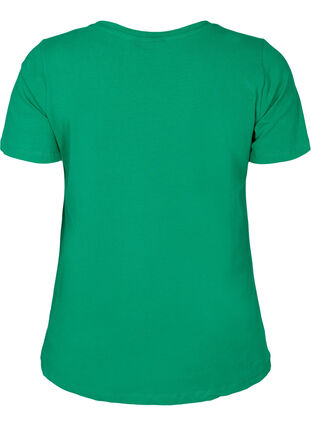 Ensfarvet basis t-shirt i bomuld, Jolly Green, Packshot image number 1