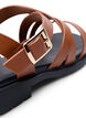 Wide fit - Sommer sandal i læder, Friar Brown, Packshot image number 4