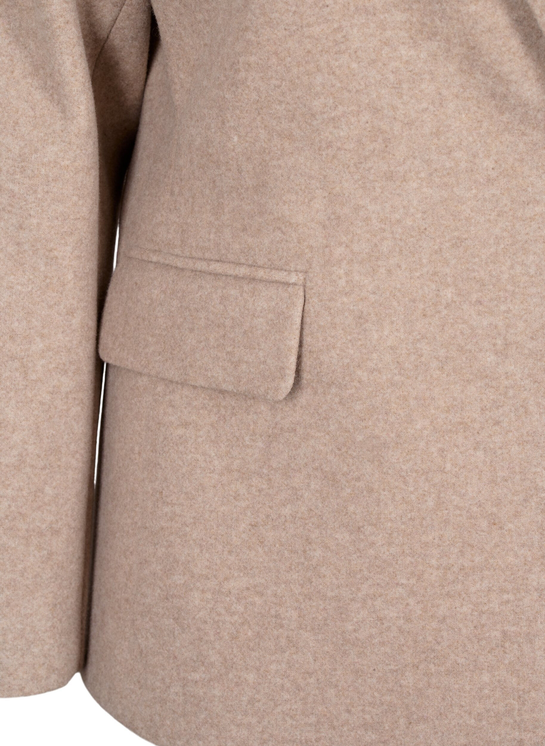 Zizzi Meleret blazer med slids, Pumice Stone Mel., Packshot image number 3