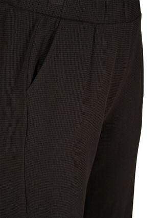 Bomulds bukser med vidde og struktur, Black, Packshot image number 2