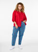 Mille mom fit jeans med broderi, Blå, Model image number 0