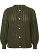 Strikket cardigan med hulm&oslash;nster, Gr&oslash;n, Packshot image number 0