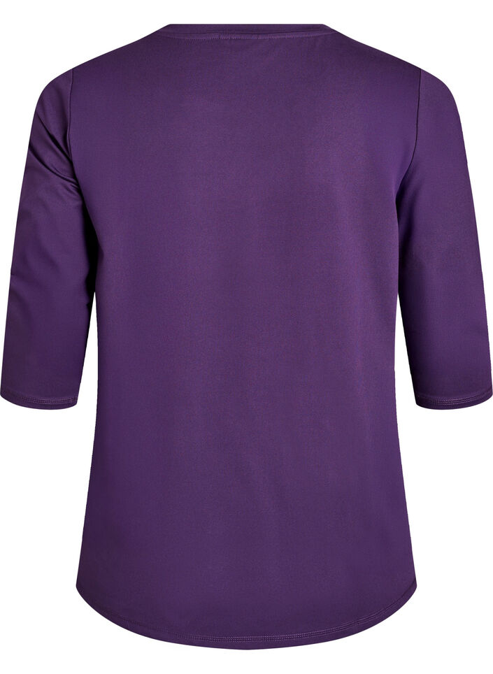 Tr&aelig;ningsbluse med 3/4 &aelig;rmer, Lilla, Packshot image number 1