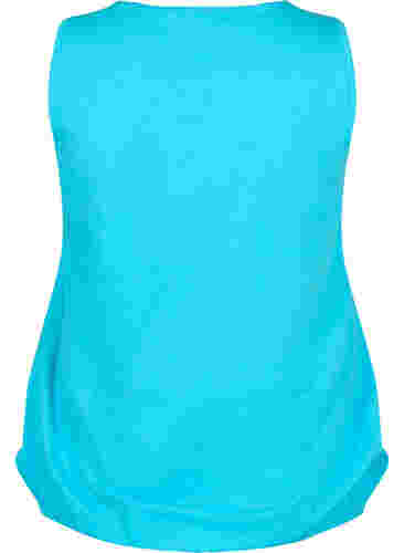 Bomuldstop med rund hals og blondekant, Blue Atoll, Packshot image number 1