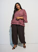 Bluse med 3/4-&aelig;rmer og fl&aelig;sedetaljer, Lyser&oslash;d, Model image number 1