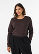 Lang&aelig;rmet basis T-shirt med rund hals, Brun, Model image number 0