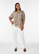 Bluse i viskose med paisleyprint og bindesnor, Gul, Model image number 1