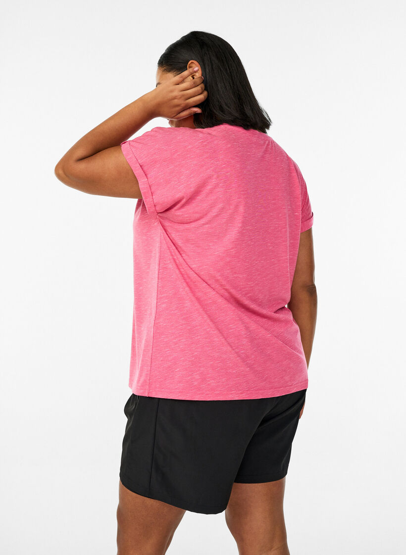 L&oslash;s tr&aelig;nings t-shirt med korte &aelig;rmer, Lyser&oslash;d, Model image number 2