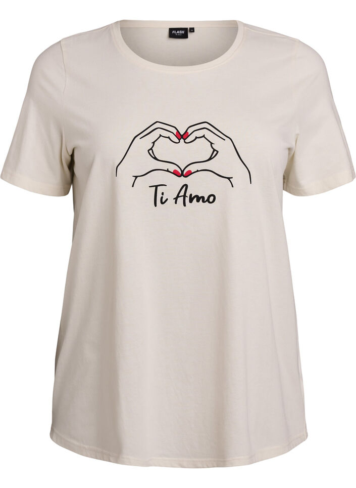 T-shirt med motiv, Hvid, Packshot image number 0
