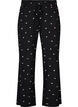 Pyjamasbukser med ribstruktur og blomsterprint, Sort, Packshot image number 0