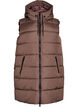 Lang vest med h&aelig;tte og lommer, Brun, Packshot image number 0