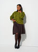 Ribstrikket cardigan med knapper, Gr&oslash;n, Model image number 1