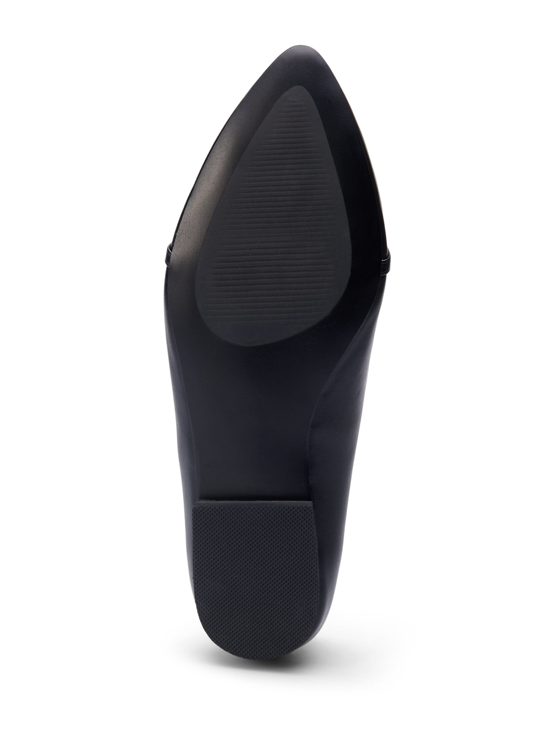 Zizzi Wide fit ballerina med guldfarvet sp&aelig;nde, Black, Packshot image number 4