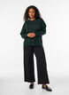 Finstrikket cardigan med rund hals, Gr&oslash;n, Model image number 1