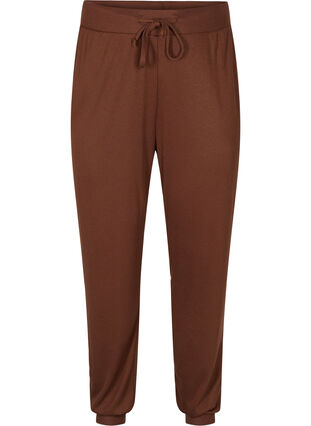 Bukser med lommer og snøre, Dark Brown Mel. , Packshot image number 0