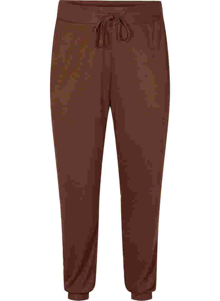 Bukser med lommer og snøre, Dark Brown Mel. , Packshot