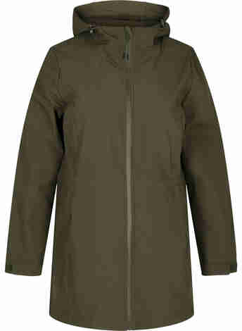 Softshell jakke med hætte og justerbar talje
