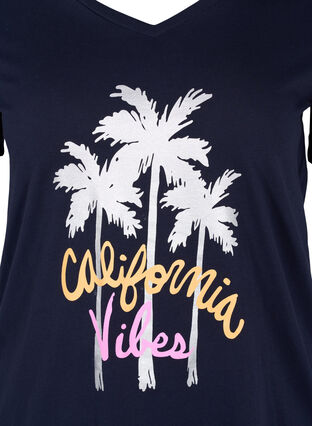 Bomulds t-shirt med v-udskæring, Night Sky California, Packshot image number 2