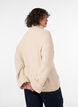 Strikbluse med rullekrave og kabelstrik, Vanilla, Model image number 2