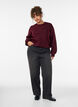 Strikbluse med perlebroderi, R&oslash;d, Model image number 1