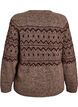 Cardigan med jacquardm&oslash;nster, Brun, Packshot image number 1
