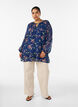 Tunika med blomsterprint og A-form, Bl&aring;, Model image number 1
