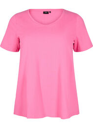 Ensfarvet basis t-shirt i bomuld, Lyser&oslash;d