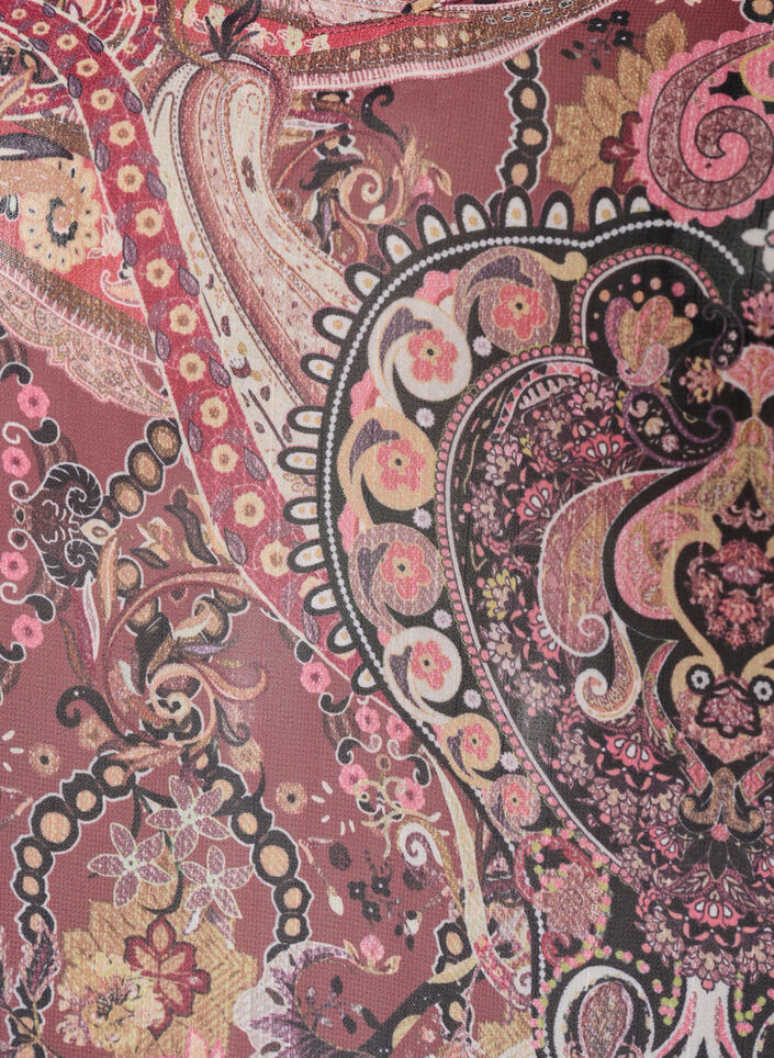 Tunika med paisleyprint og smockmanchetter, Lyser&oslash;d, Packshot image number 2