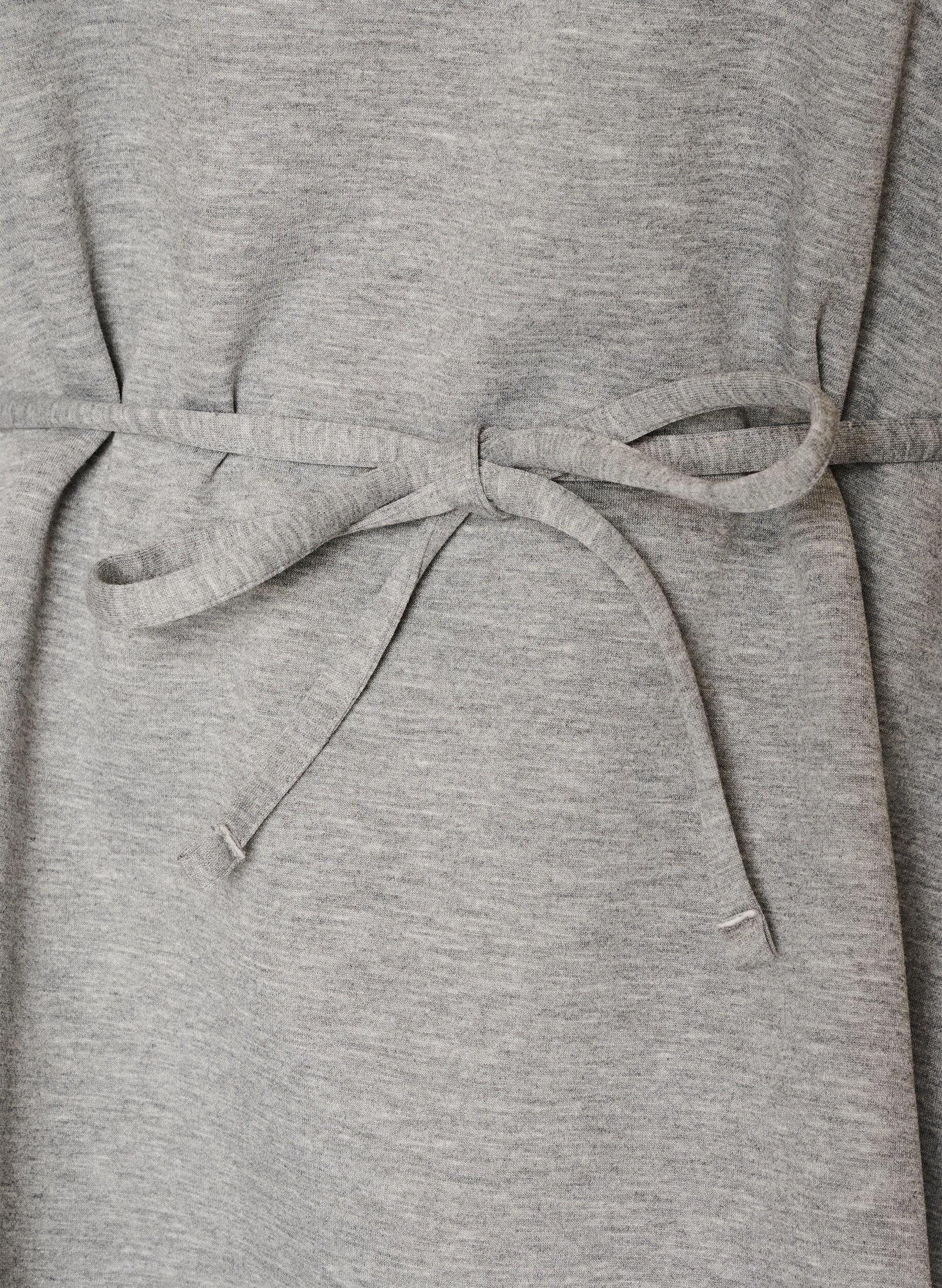 ZizziBluse med bindeb&aring;nd og puf&aelig;rmer, Gr&aring;, Packshot image number 2