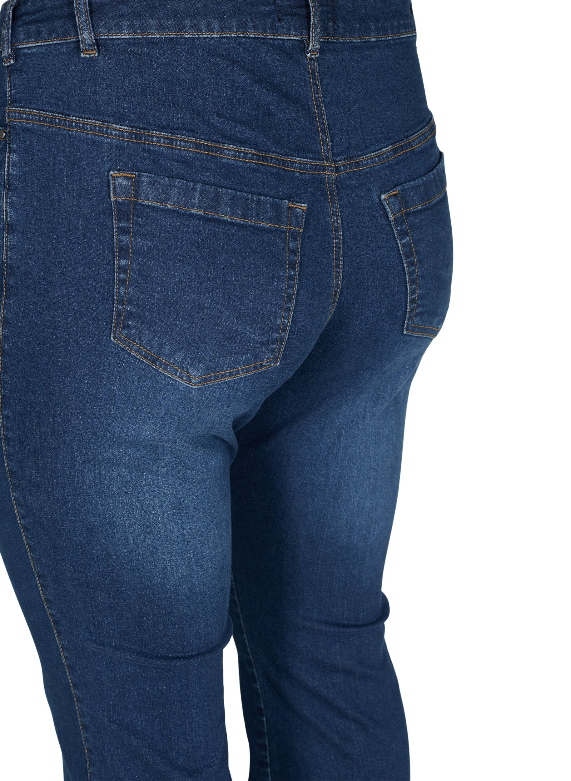ZizziEllen bootcut jeans med h&oslash;j talje, Bl&aring;, Packshot image number 3
