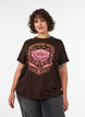 T-shirt i &oslash;kologisk bomuld med frontmotiv, Brun, Model image number 0