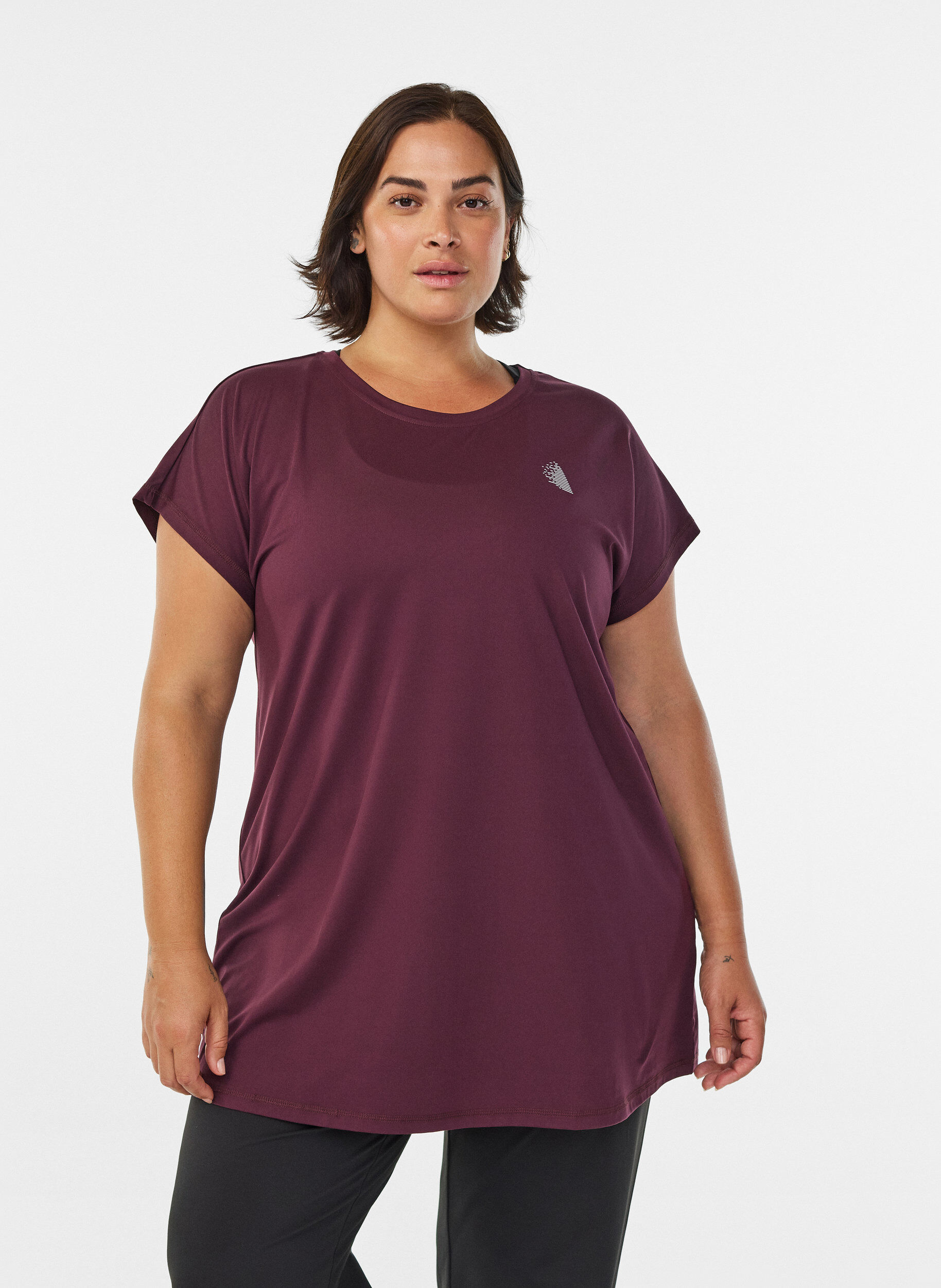 Lang tr&aelig;nings t-shirt, R&oslash;d, Model