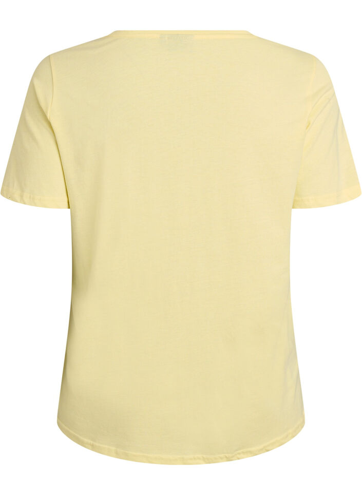 T-shirt med motiv, Gul, Packshot image number 1