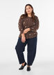Cardigan med prikket m&oslash;nster, Brun, Model image number 1