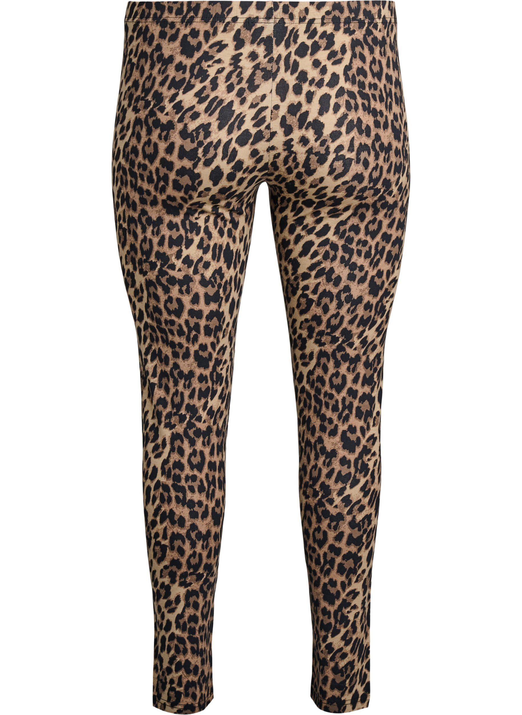 Zizzi Viskose leggings med leo print, Brun, Packshot image number 1