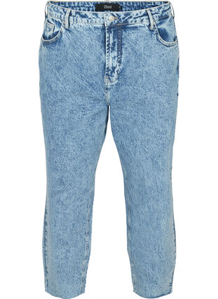 Mille mom fit jeans i bomuld, Blue denim, Packshot image number 0