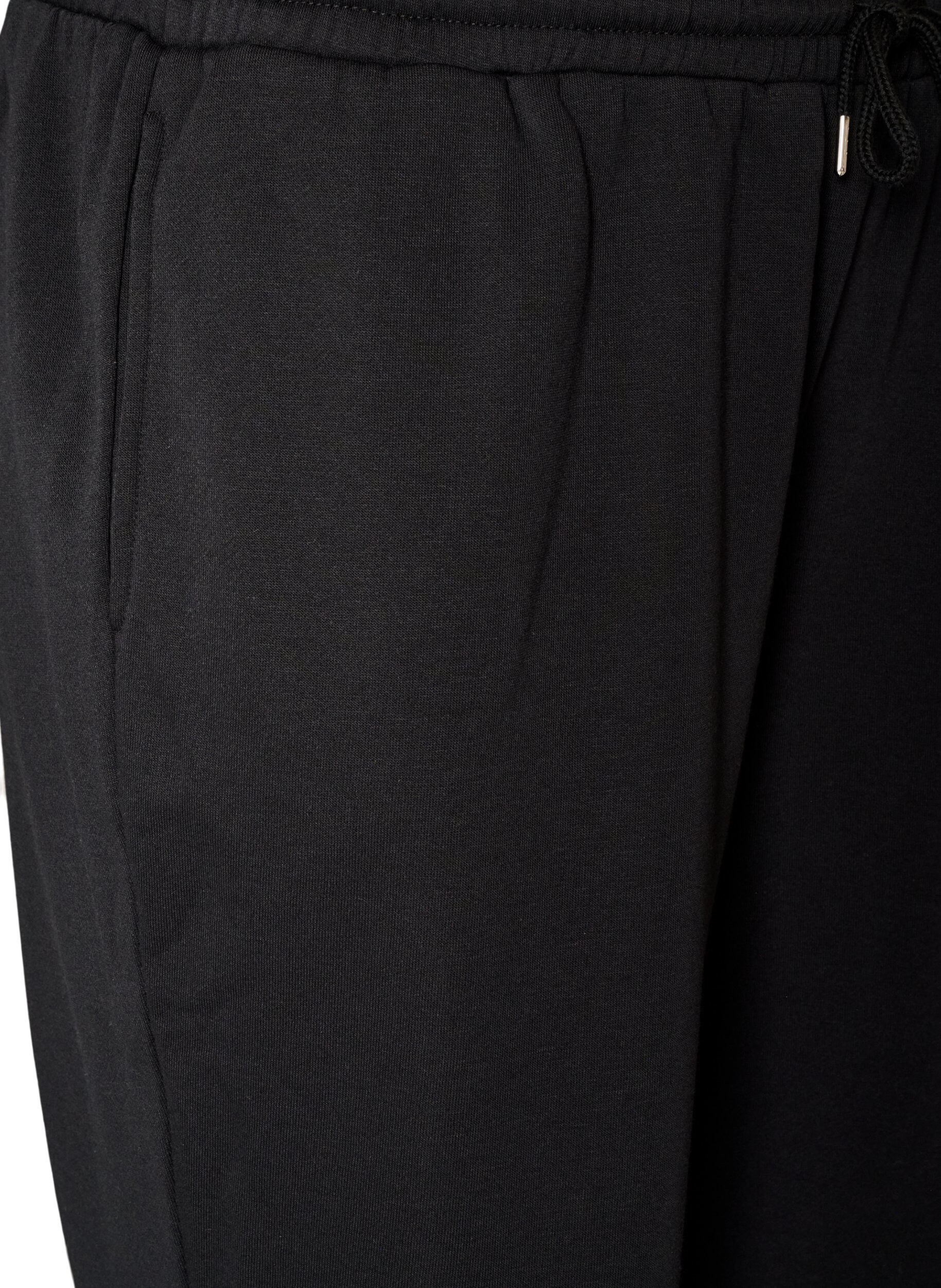 ZizziSweatpants med h&oslash;j talje og bindeb&aring;nd, Sort, Packshot image number 2