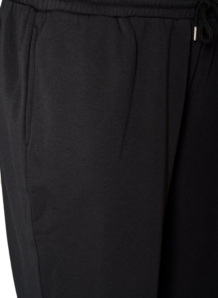 Sweatpants med h&oslash;j talje og bindeb&aring;nd, Sort, Packshot image number 2