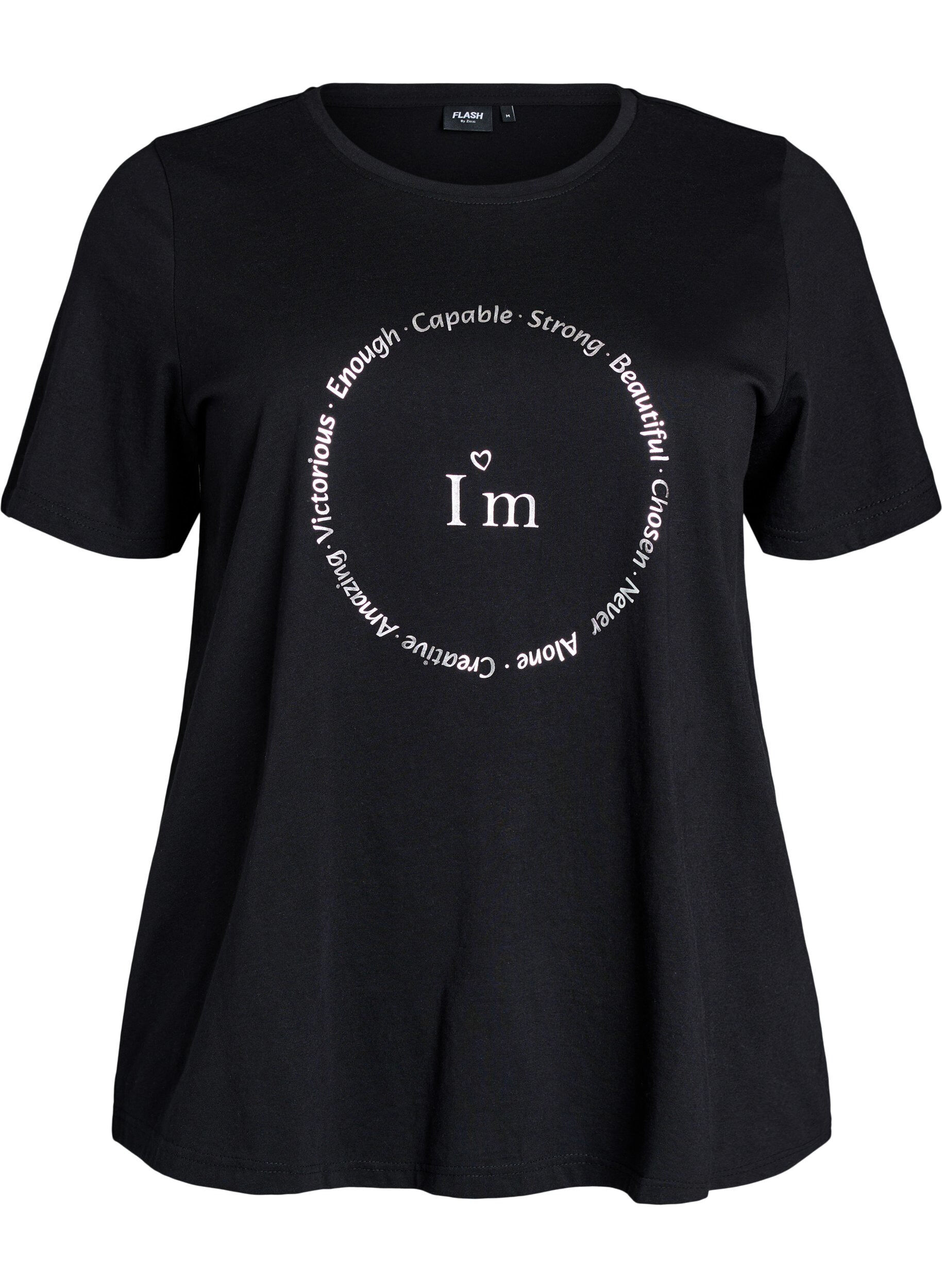 ZizziT-shirt med motiv, Sort, Packshot image number 0