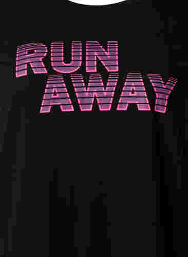 Trænings t-shirt med print, Black w. Run Away, Packshot image number 2