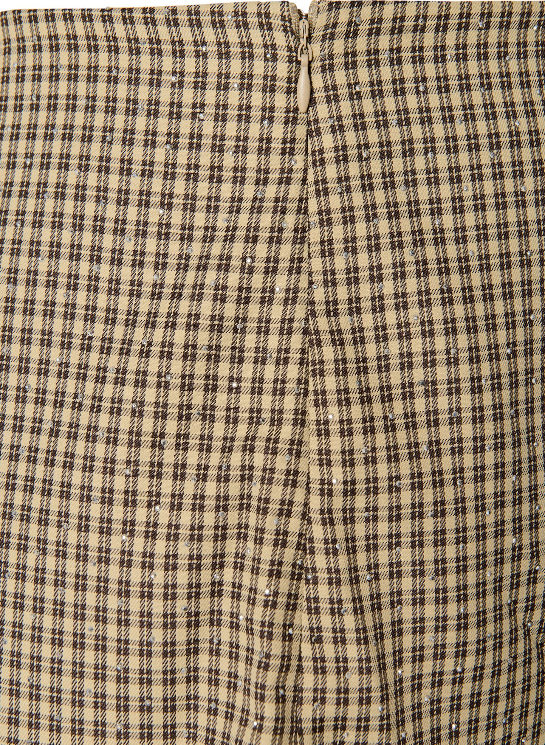 ZizziNederdel med sm&aring;ternet m&oslash;nster og rhinsten, Brun, Packshot image number 3