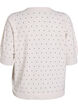 Strikbluse med prikm&oslash;nster og korte &aelig;rmer, Hvid, Packshot image number 1