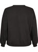 Sweatshirt med tekstmotiv i boucl&eacute;, Sort, Packshot image number 1