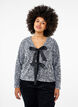Paillet bluse med bindedetaljer, Silver, Model image number 0